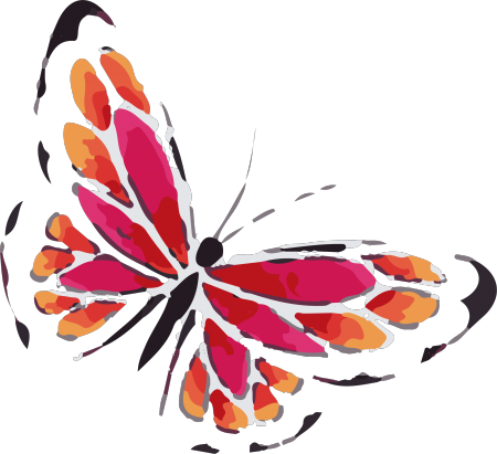 Tiny Orange Butterfly Tattoo In Watercolor Art ❥❥❥ - Red Butterfly Watercolor Png (450x411), Png Download