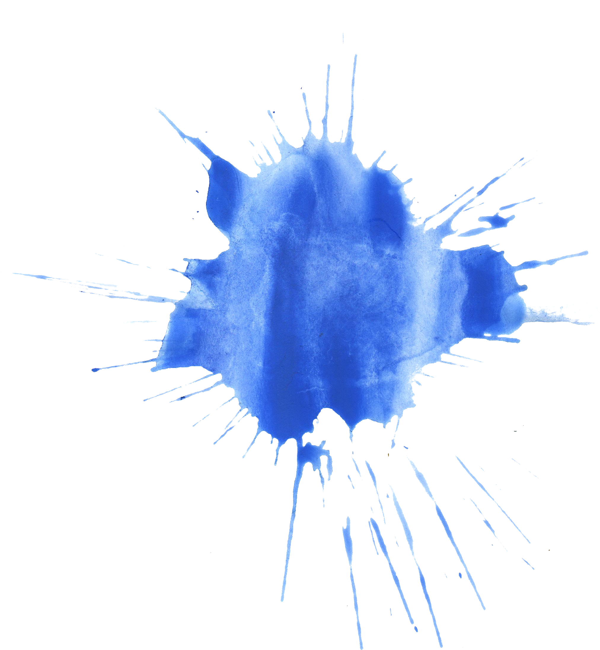 Free Download - Blue Watercolor Splash Png (2024x2190), Png Download