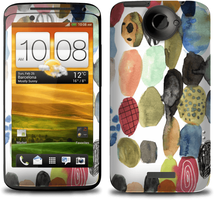 Dots Watercolor - Novelty Protector Case For Htc One X (orange Plaid) (800x752), Png Download