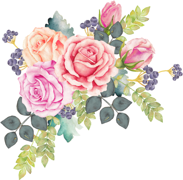 Watercolour Flowers Watercolor Painting Rose Clip Art - Watercolor Floral Wreath Png (800x771), Png Download