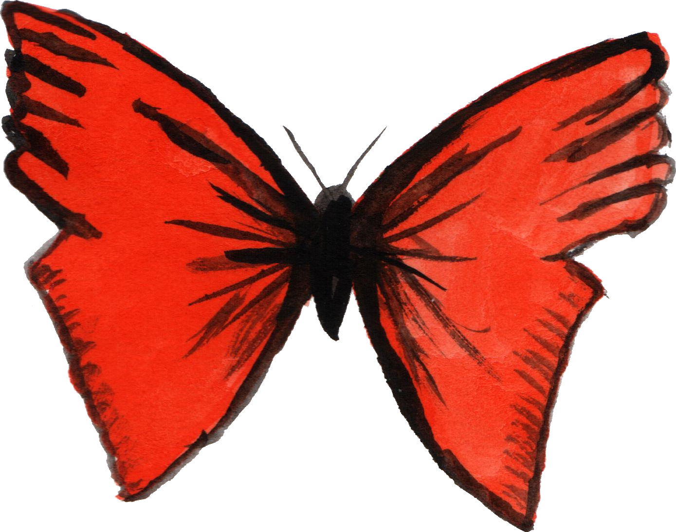 Watercolor Butterfly Png Picture Free Stock - Butterfly Png Watercolor (1389x1092), Png Download