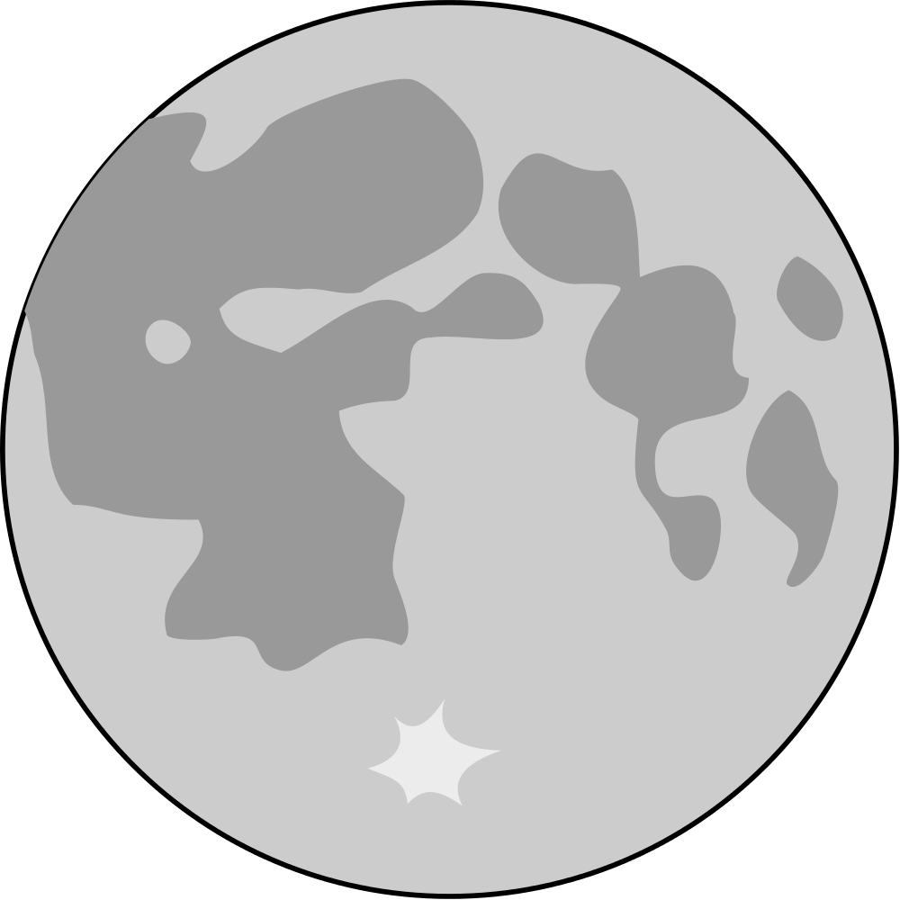 Moon Drawing Png - Black And White Moon Vector (1000x1000), Png Download