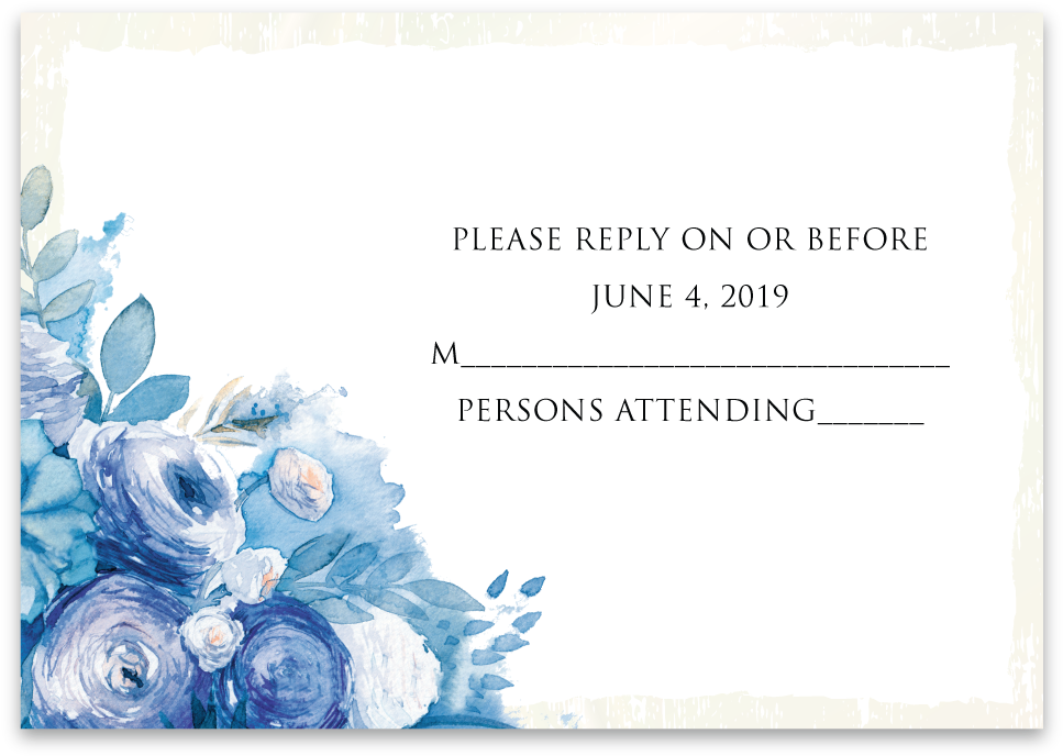 Thank You Card Blue Watercolor Suite - Watercolor Painting (1000x1000), Png Download