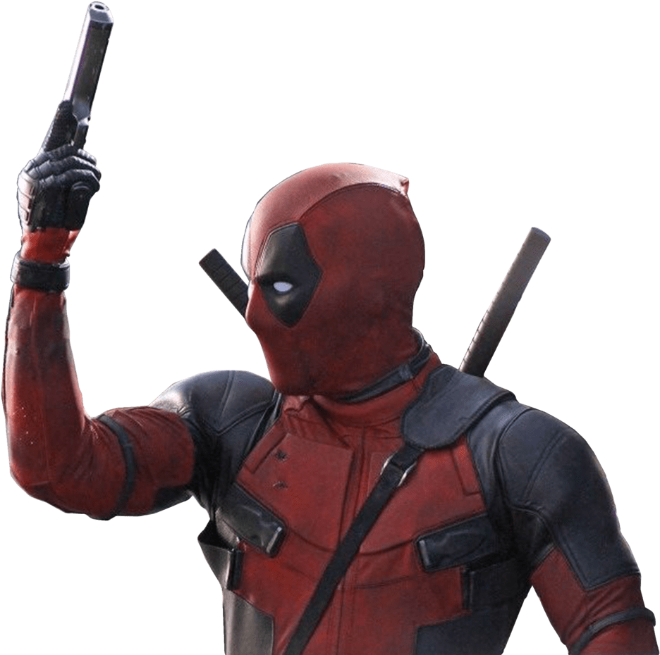 Deadpool Holding Gun - Deadpool Transparent (1024x965), Png Download