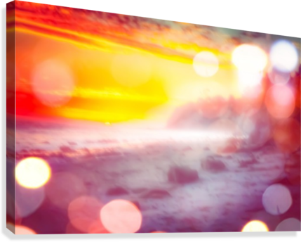 Sunset Sky At The Beach In Summer With Bokeh Light - Art (429x344), Png Download