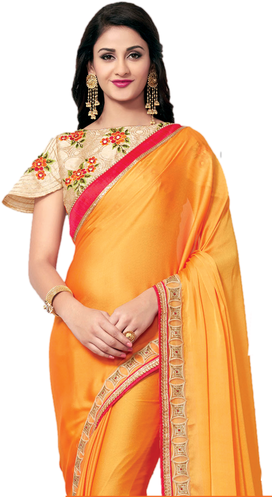 Beautiful Saree Model Png Transparent Image - Craftsvilla Party Wear Saree (961x1755), Png Download