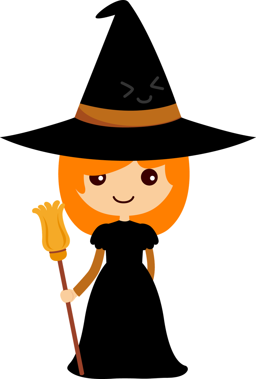 Cu Watercolor Halloween Clipart - Witch Clipart Halloween (900x1330), Png Download