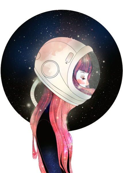 Astronaut Illustration, Astronaut Drawing, Space Illustration, - Karla Hernandez Charlotte (500x637), Png Download