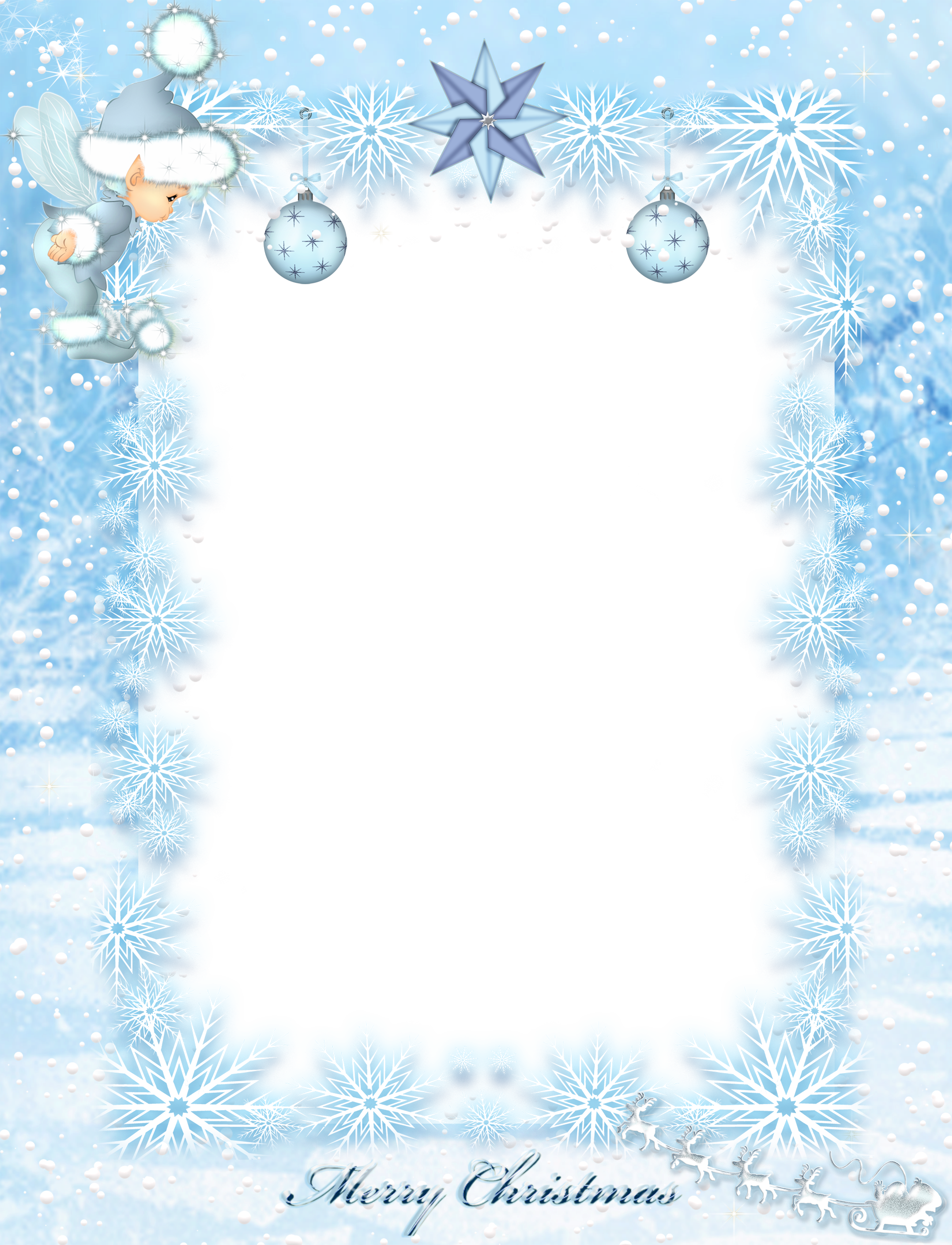 Frame Clipart Ice - Gold Snow Frame Png (1900x2484), Png Download