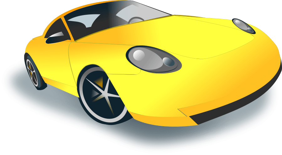 Sports Car - Yellow Sports Car Clipart (800x440), Png Download