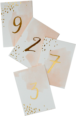 Daydream Peach Watercolor Paper Table Numbers (480x446), Png Download