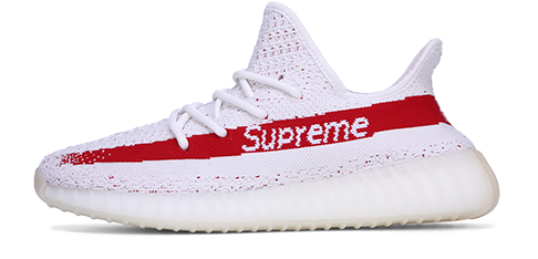 Yeezy Drawing Supreme - Yeezy Boost 350 V2 Supreme White (560x336), Png Download