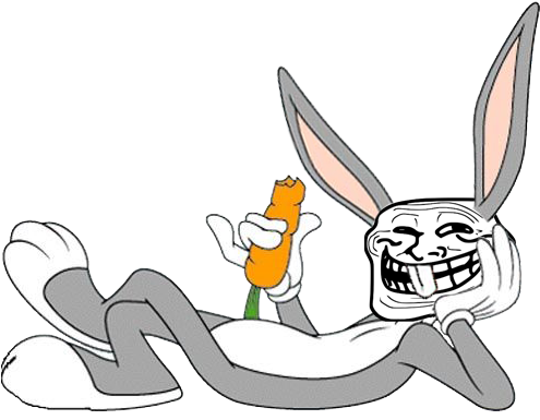 Bugs Bunny Mammal Vertebrate Cartoon - Troll Face (515x394), Png Download