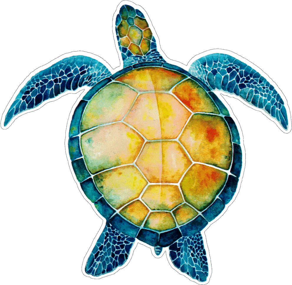 Watercolor Sea Turtle - Oversized Sea Turtle Indoor Throw Pillow By Onebellacasa, (1000x969), Png Download