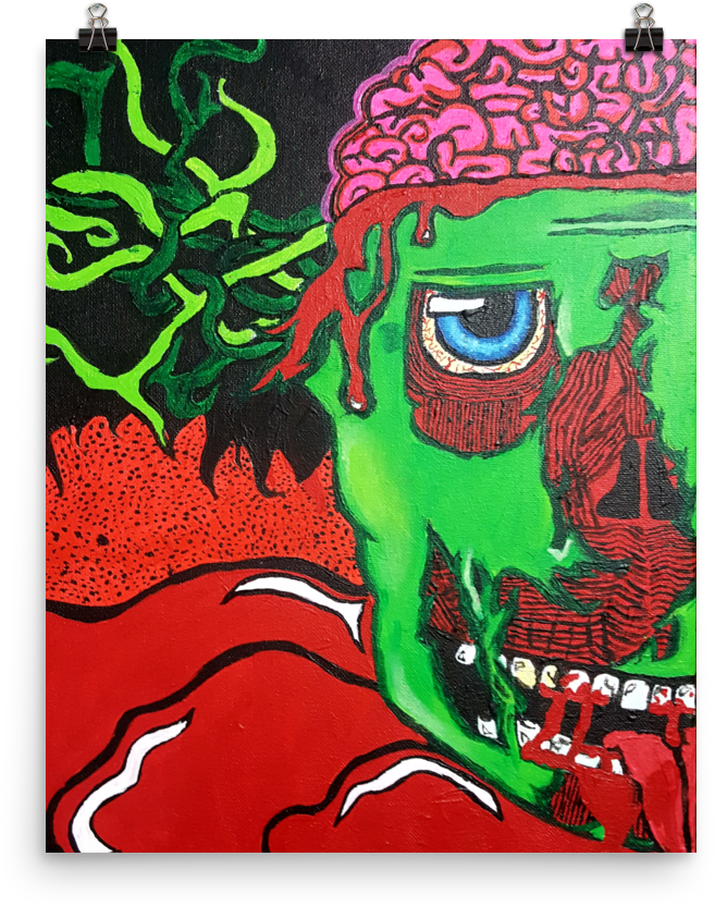 Image Of Green Zombie (1000x1000), Png Download