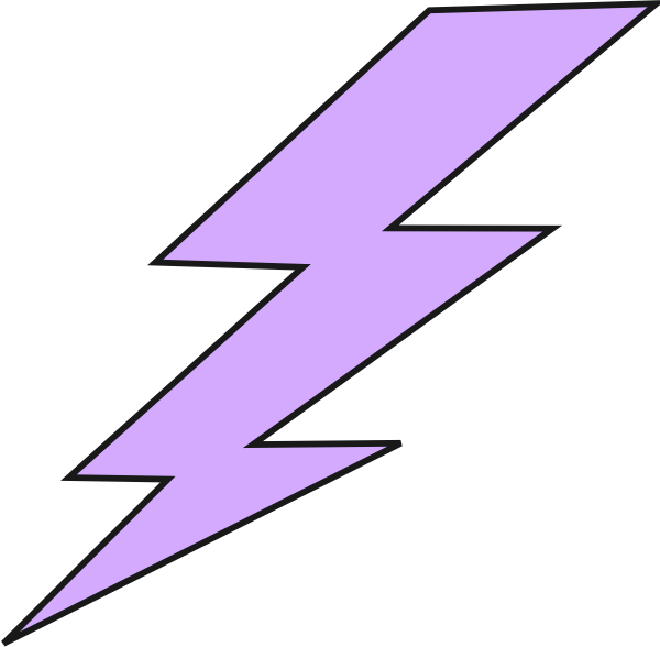 Lightning Bolt Clip Art At Clker Com Vector Clip Art - Purple Lightning Bolt Clipart (600x588), Png Download