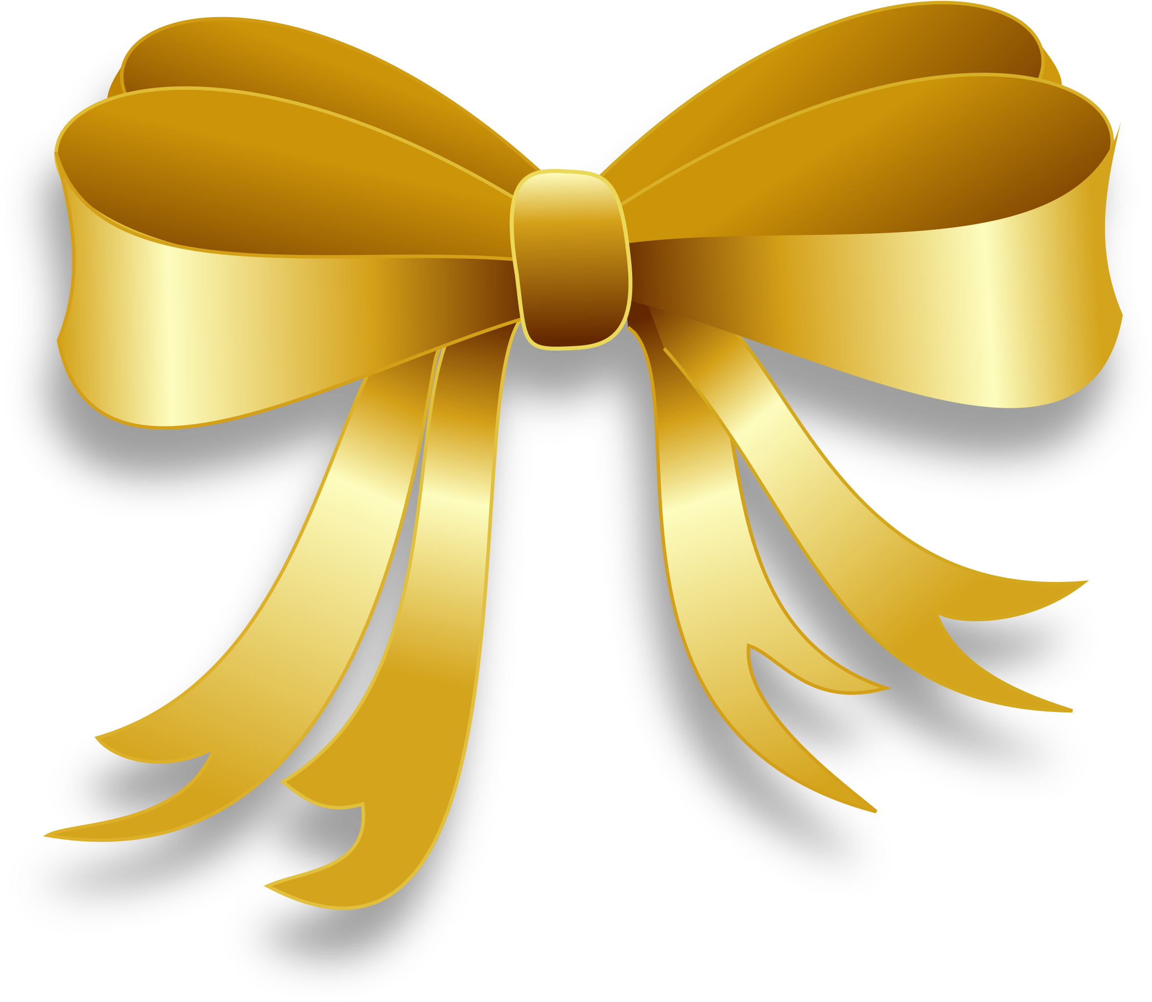 Gold Bow Png (600x516), Png Download