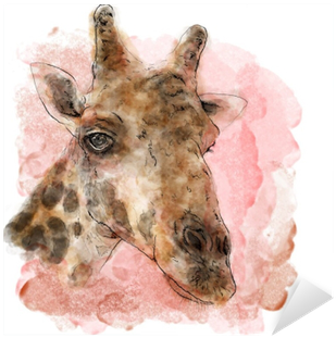 Giraffe On Watercolor Painting Vector Art - Watercolor Painting (400x400), Png Download