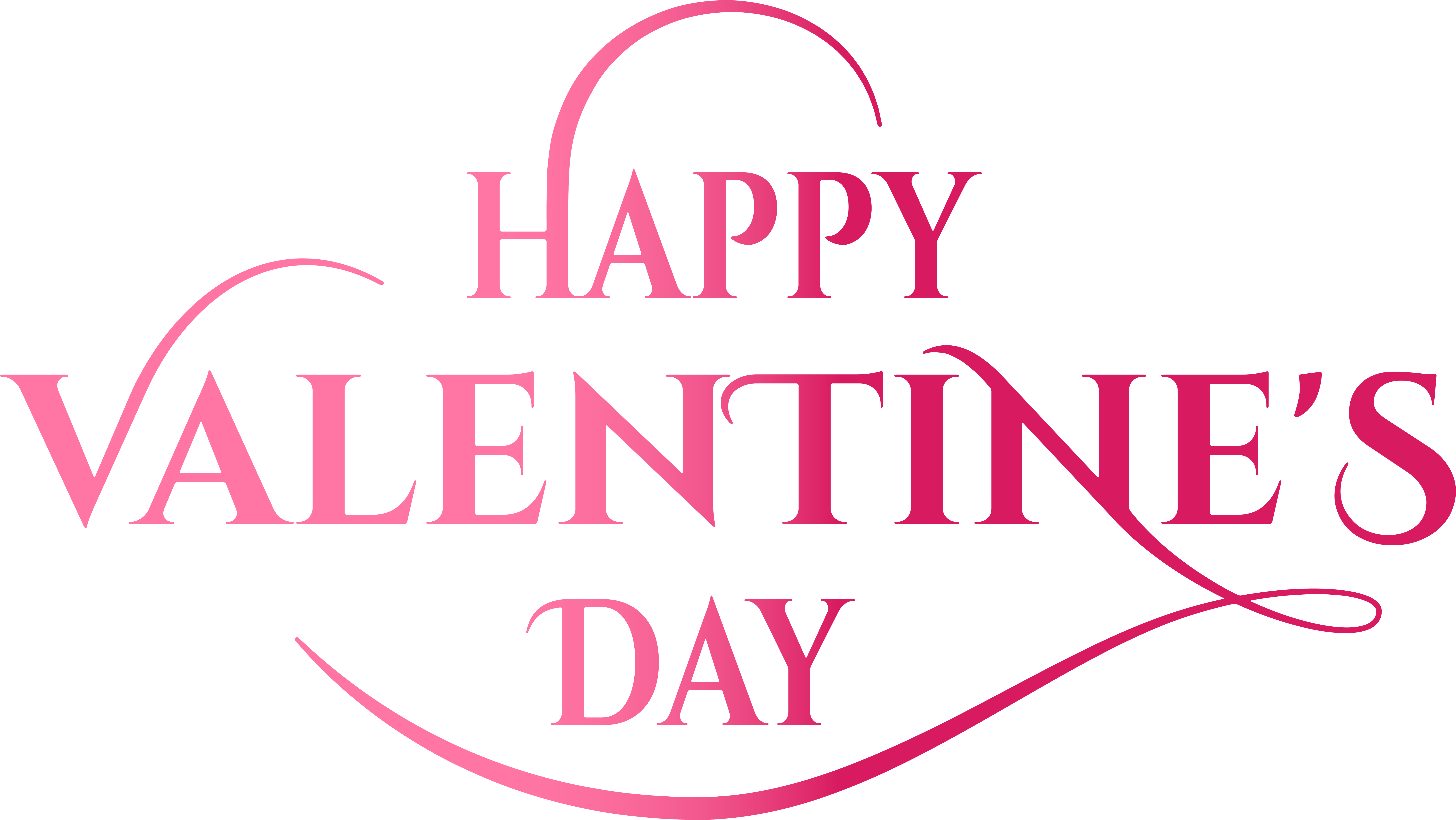 Valentine's Day Pink Text Png Image, Is Available For - Happy Valentines Day Transparent Background (8000x4527), Png Download