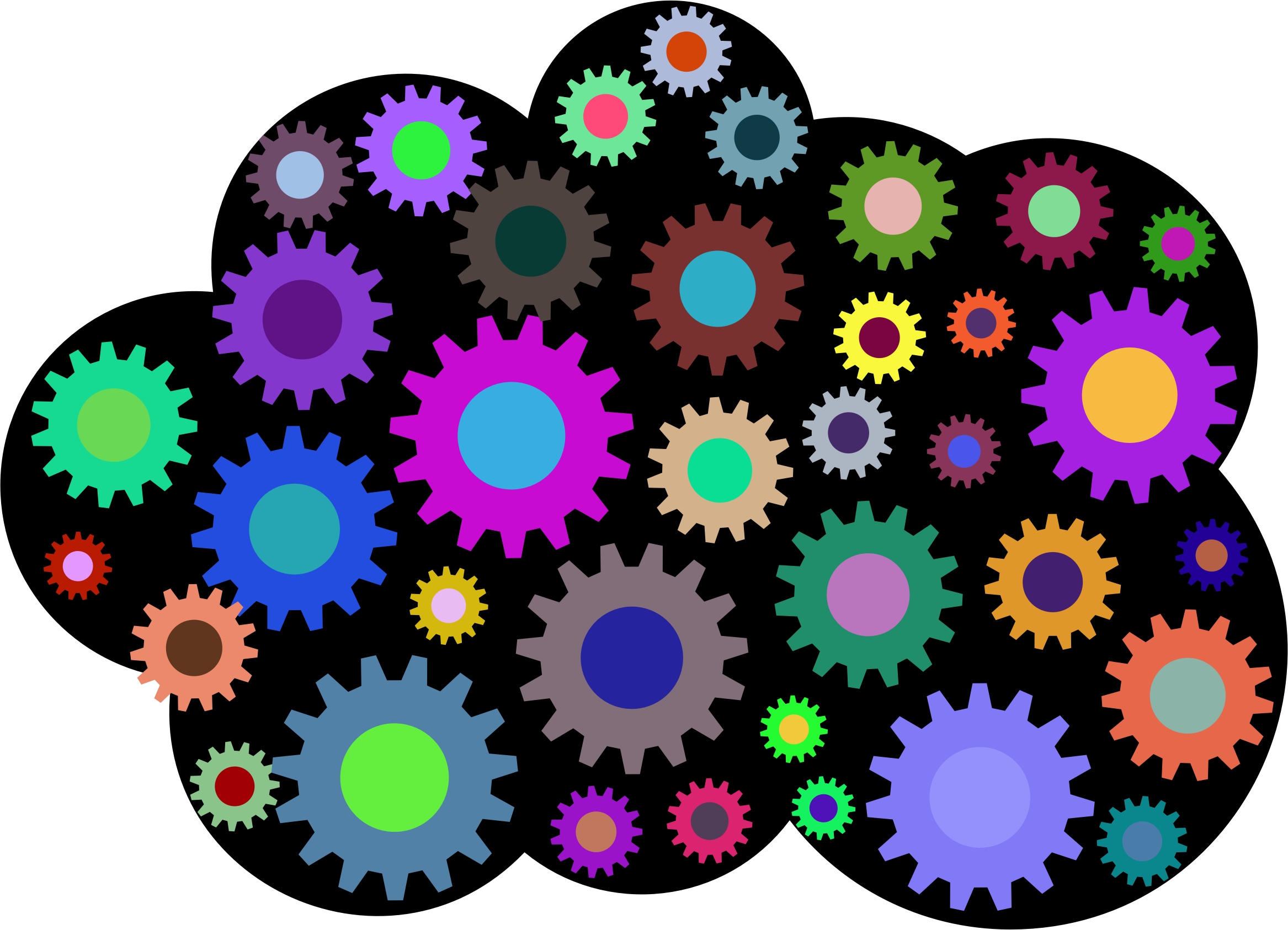 This Free Icons Png Design Of Prismatic Cloud Gears (2334x1686), Png Download