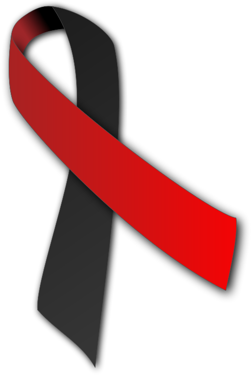 Red And Black Ribbon - Red And Black Ribbon For Murder (401x599), Png Download