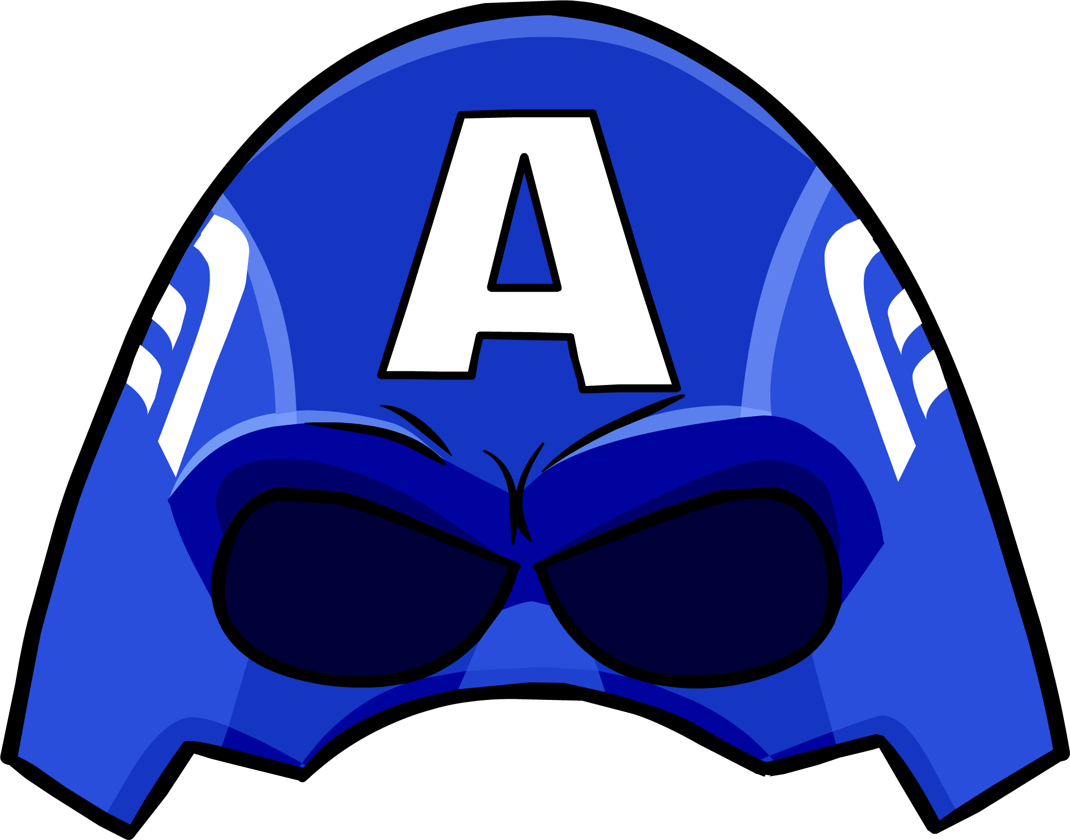 Captain America Cowl Clothing Icon Id 1416 - Capitan America Club Penguin (2123x1667), Png Download