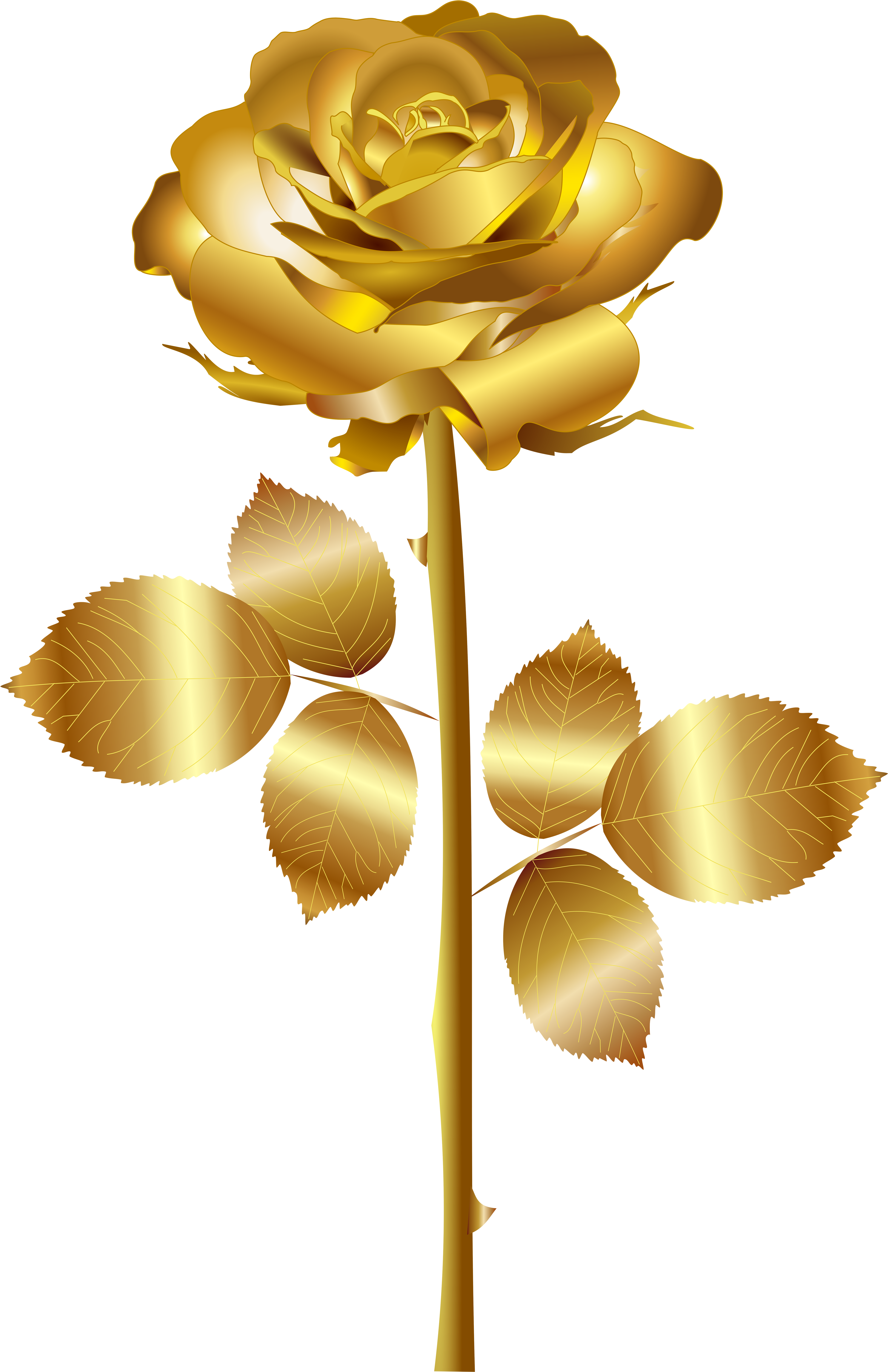 Flower Clipart, Butterfly Flowers, Art Images, Flower - Gold Rose Clip Art (389x600), Png Download