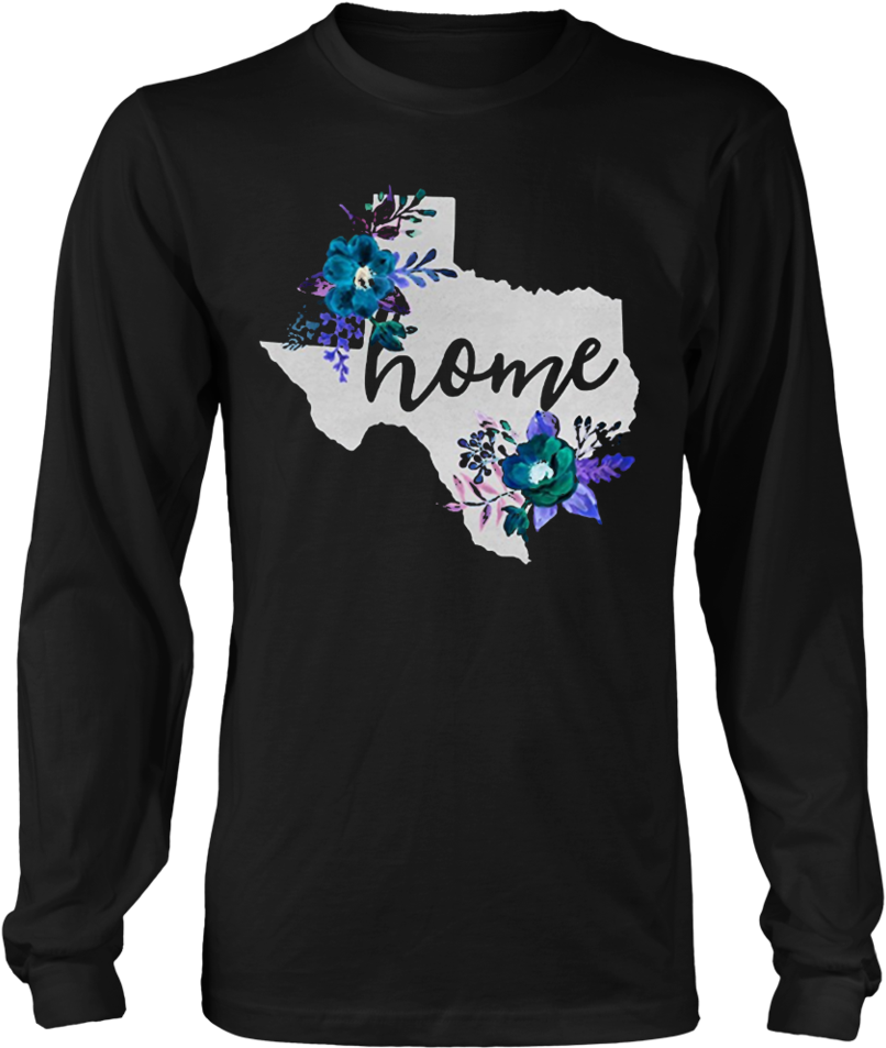 Texas Home Chalkboard Watercolor Flowers State T-shirt - Harley-davidson Men's Guns N' Roses Cover Motorcycle (960x960), Png Download