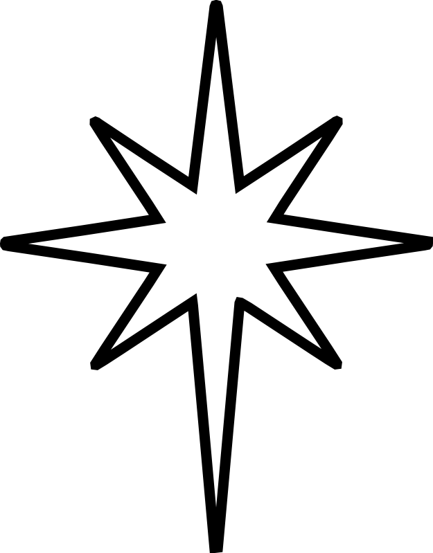 Christmas Star Clip Art Black And White - Star Of Bethelehem Clip Art (625x799), Png Download