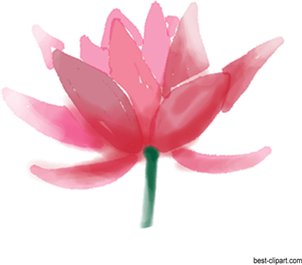 Watercolor Lotus Free Clip Art - Watercolor Painting (450x432), Png Download