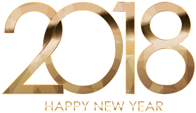 2018 Happy New Year Golden Letters - Png Happy New Year 2018 Transparent Background (400x400), Png Download