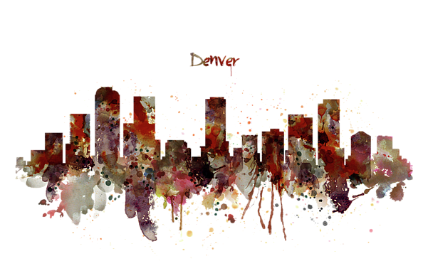 Bleed Area May Not Be Visible - Denver Skyline Silhouette (600x388), Png Download