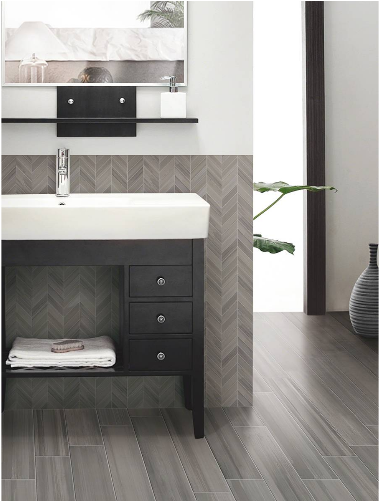 Watercolor Graphite Grey Porcelain Rectangular Matte - Watercolor Graphite 6" X 36" Porcelain Tile (769x500), Png Download