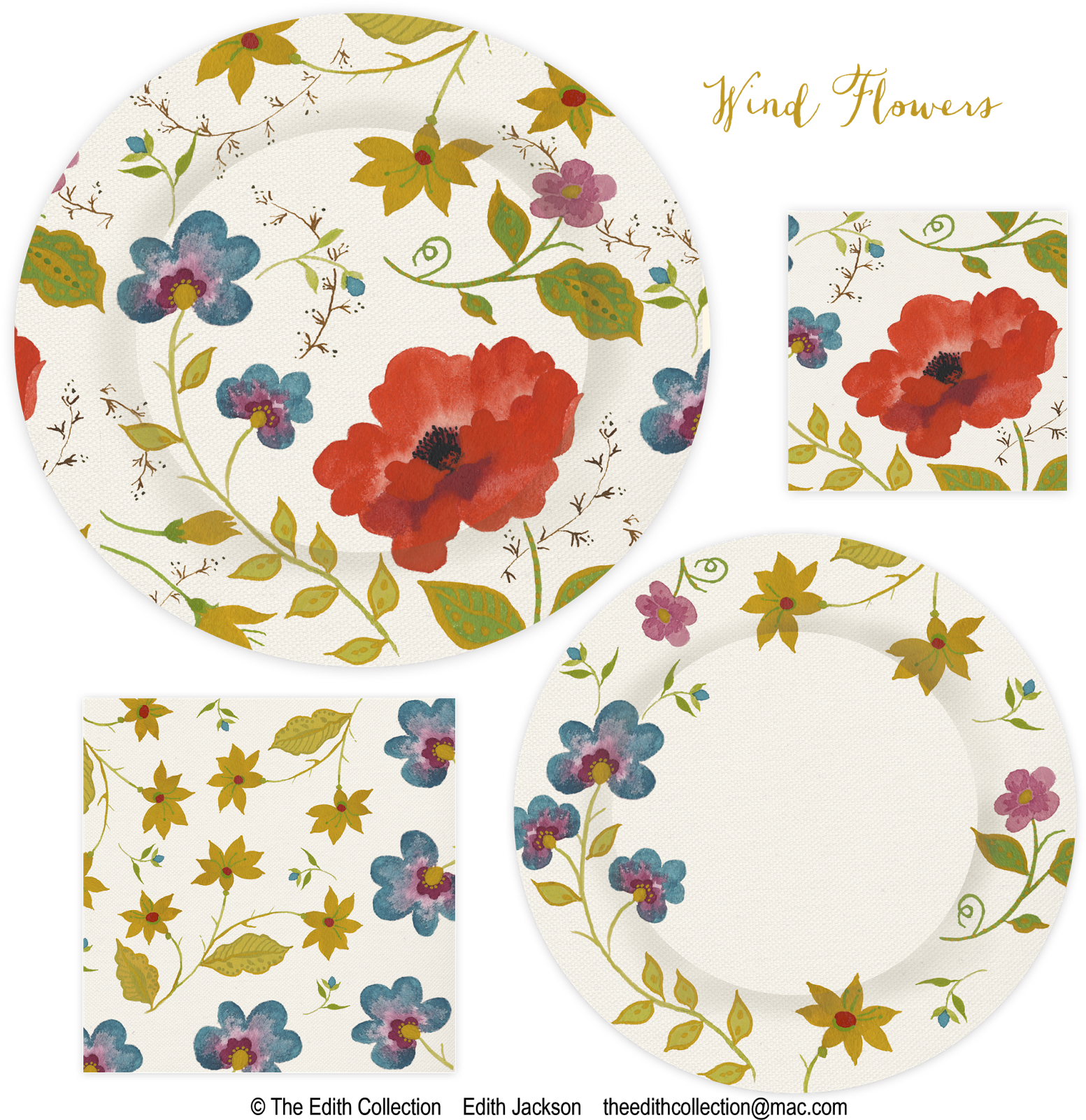 Paper Plate Watercolor Florals - Poppy (1600x1600), Png Download