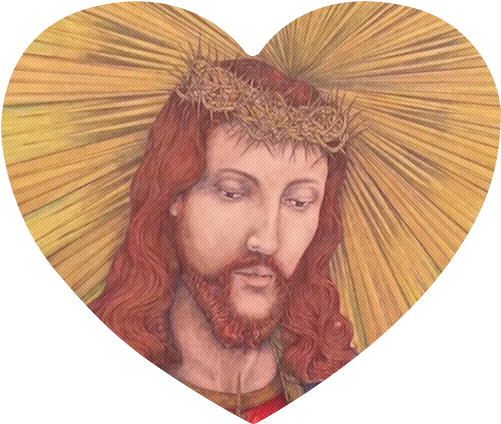 Sacred Heart Of Jesus Christ Drawing Heart-shaped Mousepad - Jesus (500x500), Png Download