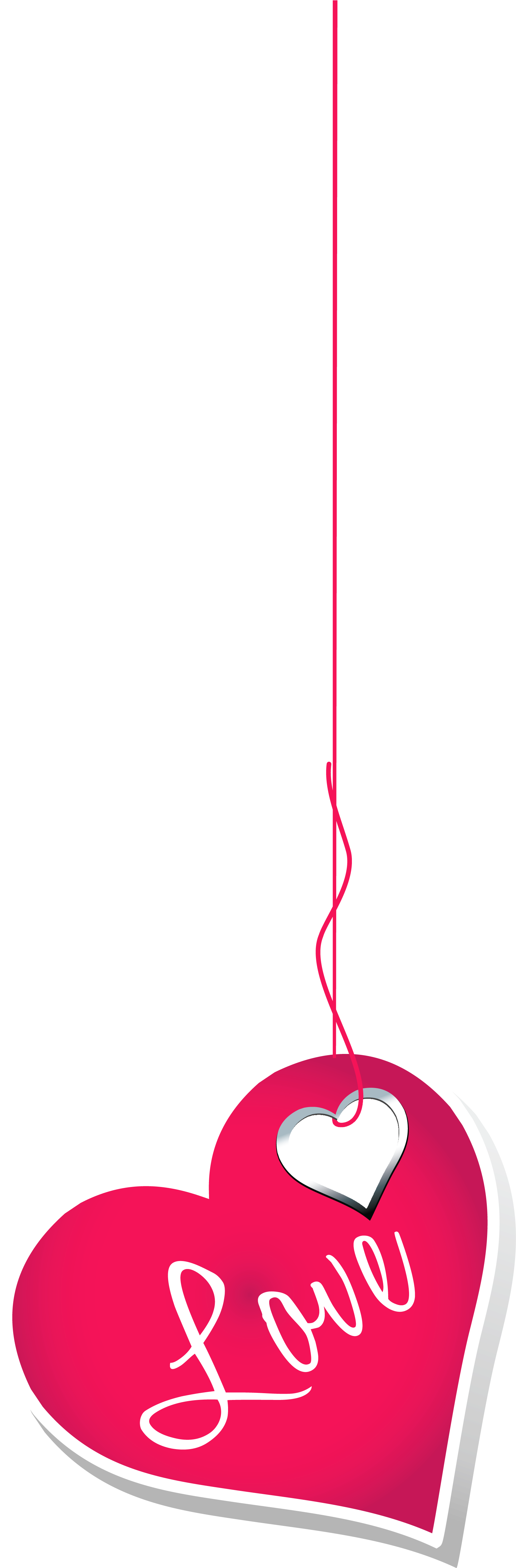 Hanging Pink Love Heart Decor Png Clipart Picture - Clip Art Love Png (1864x5190), Png Download