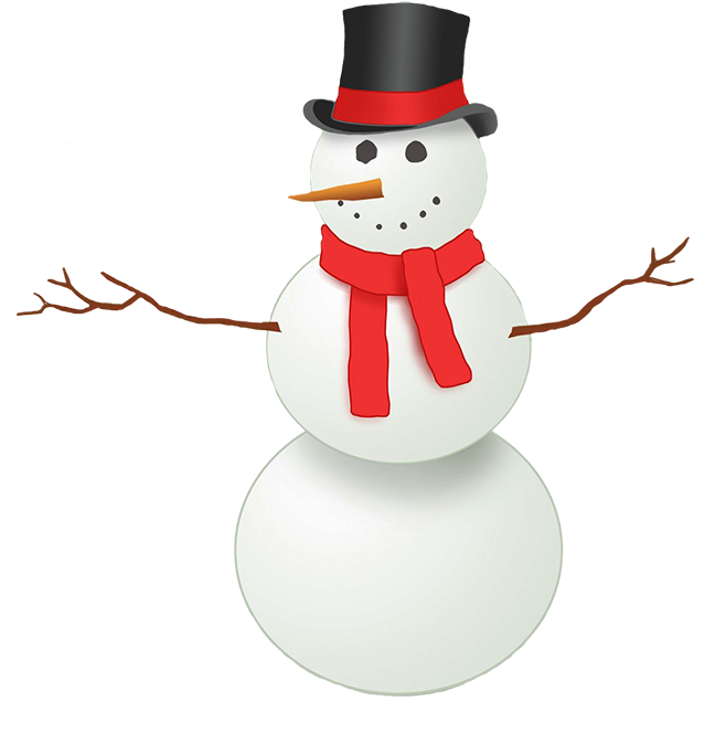 Snowman Clipart Png Library Library - Snowman With Red Scarf Clipart (650x754), Png Download