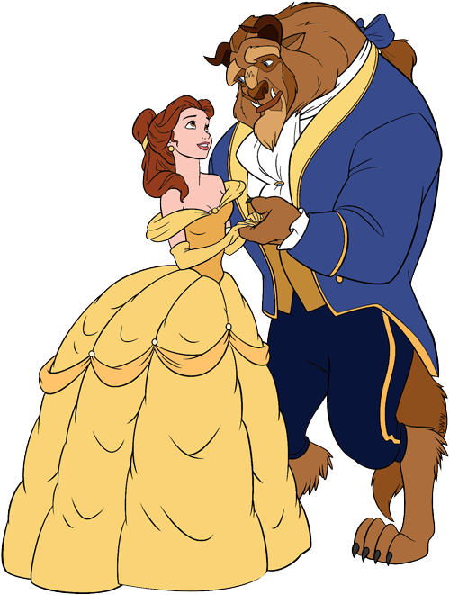 Belle And The Beast Clip Art - Belle And The Beast Png (550x675), Png Download
