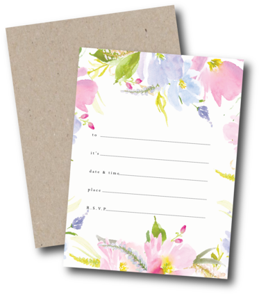 Delilah Ready To Go Invitation Set Flower Floral Watercolor - Delilah (480x480), Png Download