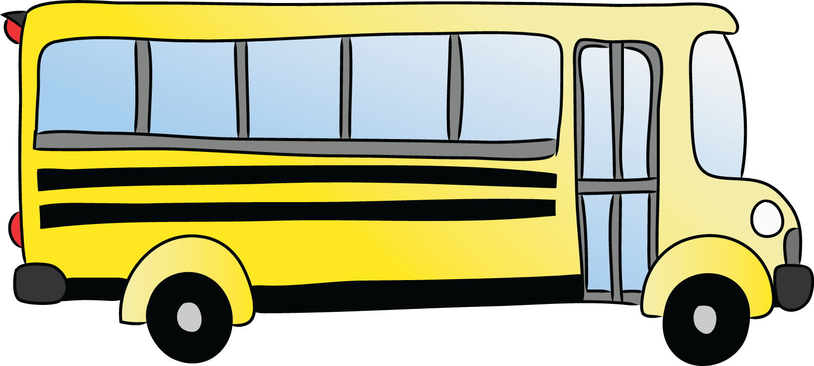 School Bus Drawing Clip Art - School Bus Clipart Transparent (1636x737), Png Download