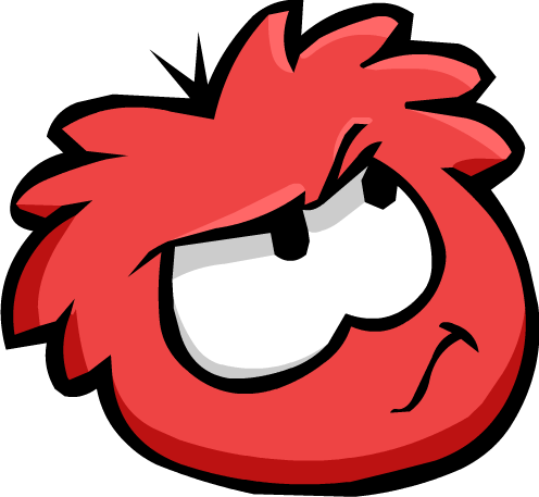 Red Puffle Thinking - Club Penguin Thinking Emoji (496x457), Png Download