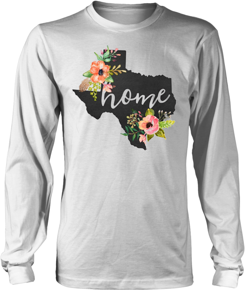 Texas Home Chalkboard Watercolor Flowers State T-shirt - Love Being African, Gambia (960x960), Png Download