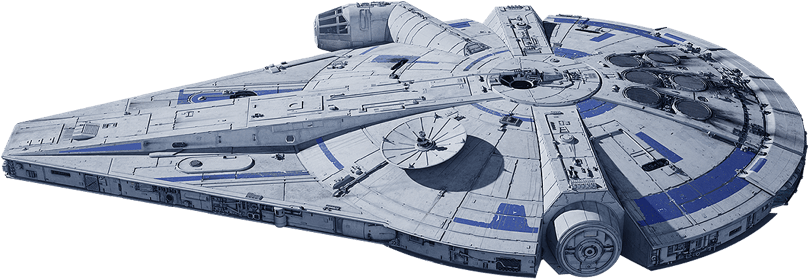 Landos Millennium Falcon - Solo Millennium Falcon Png (820x300), Png Download