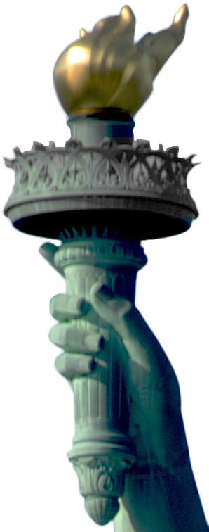 Torch Of The Statue Of Liberty - Statue Of Liberty Torch Png (298x756), Png Download