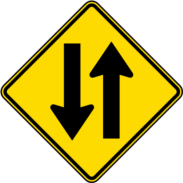 Dutch - Two Lane Road Sign (600x600), Png Download