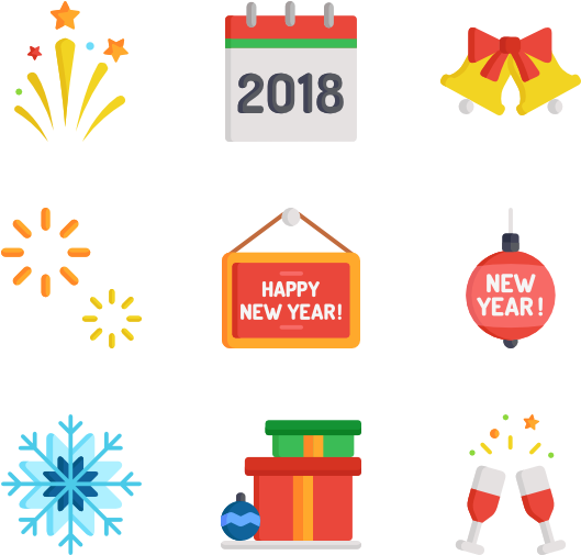 New Year - New Year Icon (600x564), Png Download