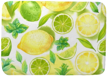 Seamless Pattern With Watercolor Lime, Lemon And Mint - Citrus Pattern By Achtung - Customized Wallpaper Patterns (400x400), Png Download