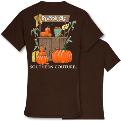 Sale Southern Couture Preppy Pumpkin Stand Fall T-shirt - Preppy Fall T Shirts (429x480), Png Download