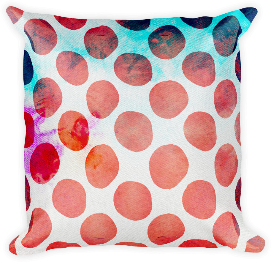Boho Watercolor Dot Throw Pillow Cover - Patternpanda Girly Watercolor Polkadot Iphone Phone (1000x1000), Png Download