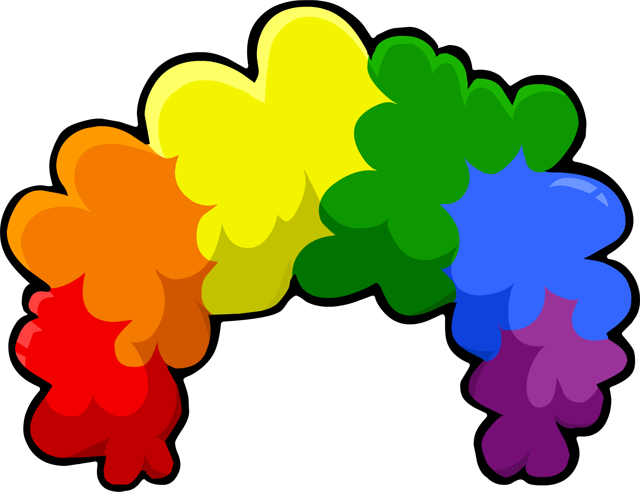 Clipart Library Afro Transparent Club Penguin - Clown Wig Clip Art (2245x1725), Png Download